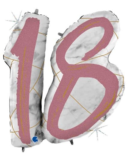 Шар Цифра 18 Розовое Золото 97см